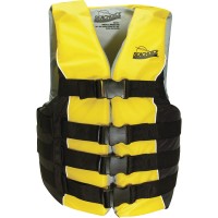 Seachoice Deluxe Type III 4-Belt Yellow/Black Adult Ski Vest for 90 lbs and Up   552701126